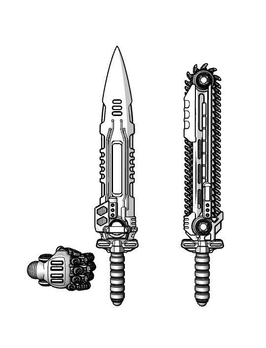 Suturus Pattern Saws And Claws Combo Pack For Mechs And Knights 3D print model_42