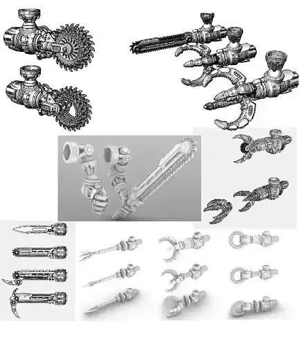 Suturus Pattern Saws And Claws Combo Pack For Mechs And Knights 3D print model