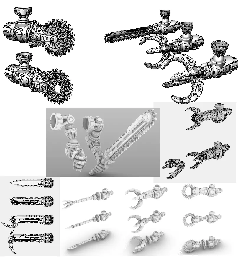 Suturus Pattern Saws And Claws Combo Pack For Mechs And Knights 3D print model_0
