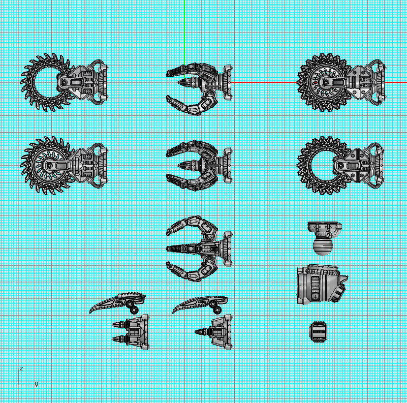 Suturus Pattern Saws And Claws Combo Pack For Mechs And Knights 3D print model_23