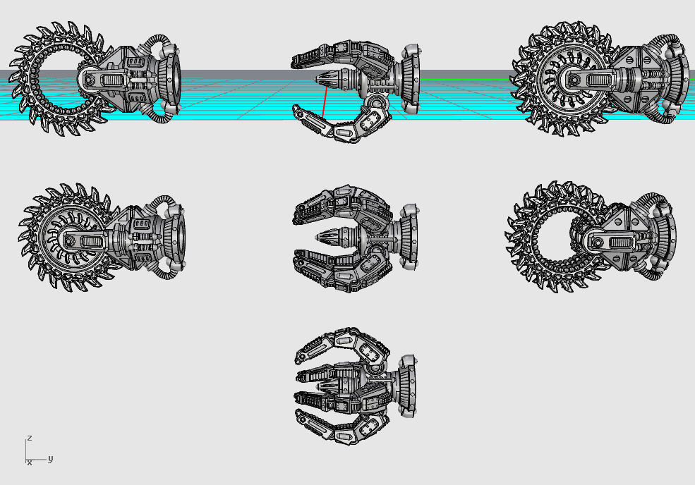 Suturus Pattern Saws And Claws Combo Pack For Mechs And Knights 3D print model_2