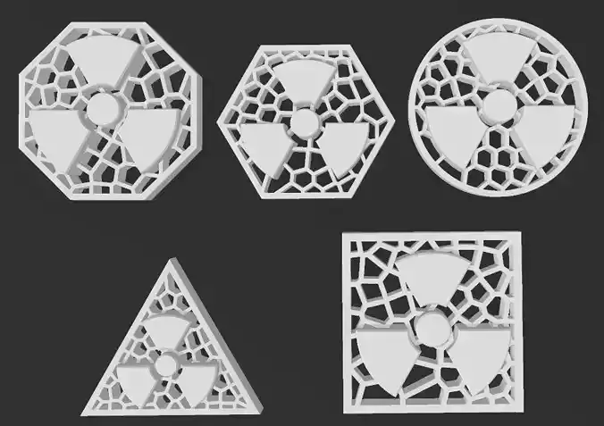 Nuclear Radiation Hazard Warning Signs 3D print model