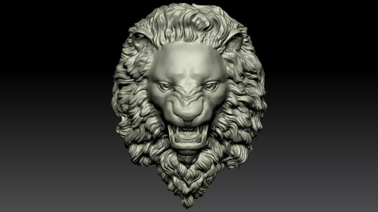 Lion Head Relief  3D Print Model 3D print model_0
