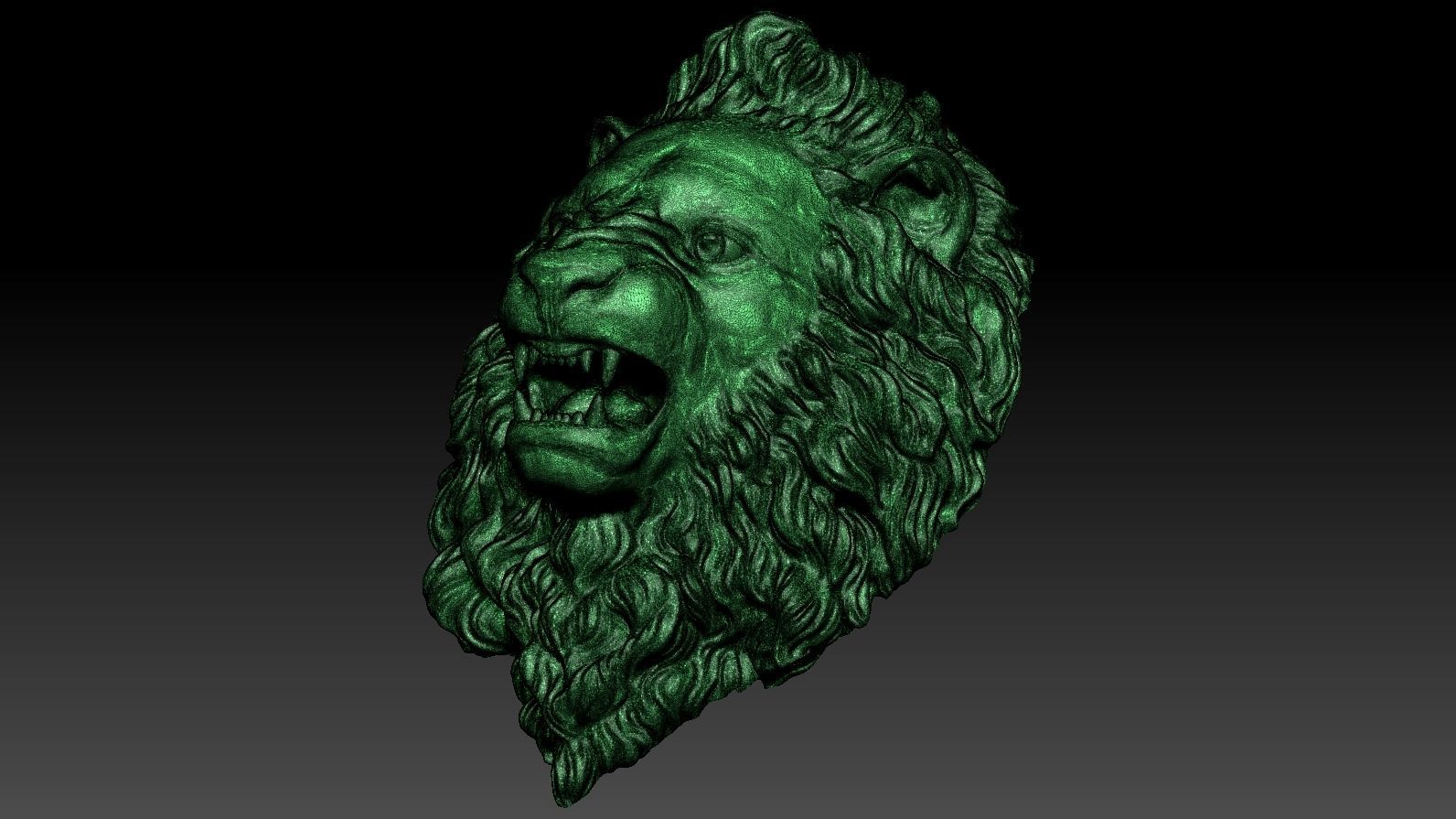 Lion Head Relief  3D Print Model 3D print model_26