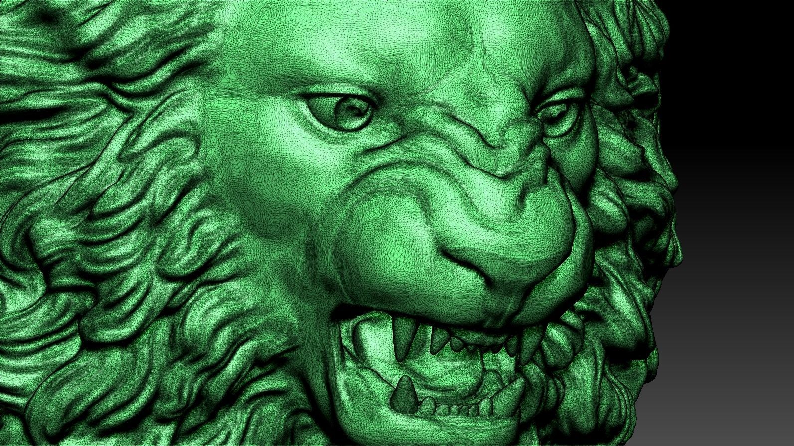 Lion Head Relief  3D Print Model 3D print model_30
