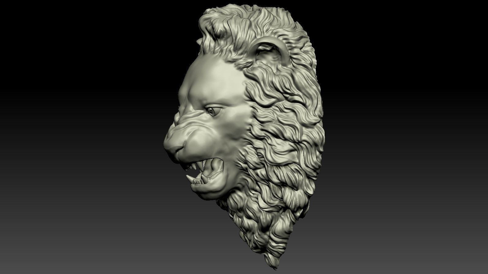Lion Head Relief  3D Print Model 3D print model_53