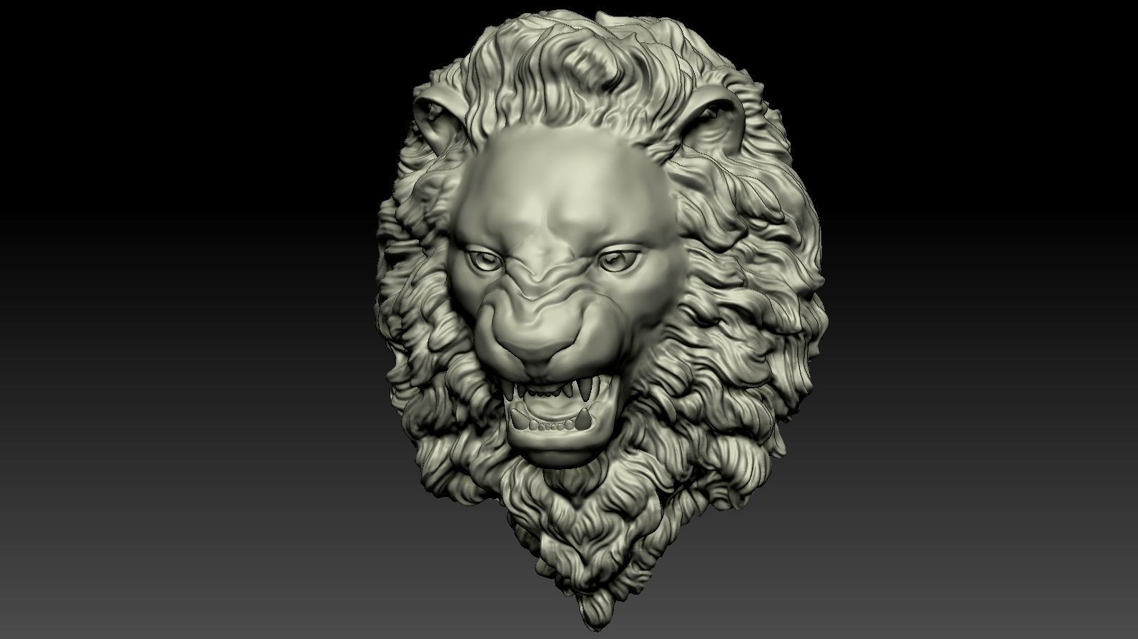 Lion Head Relief  3D Print Model 3D print model_51