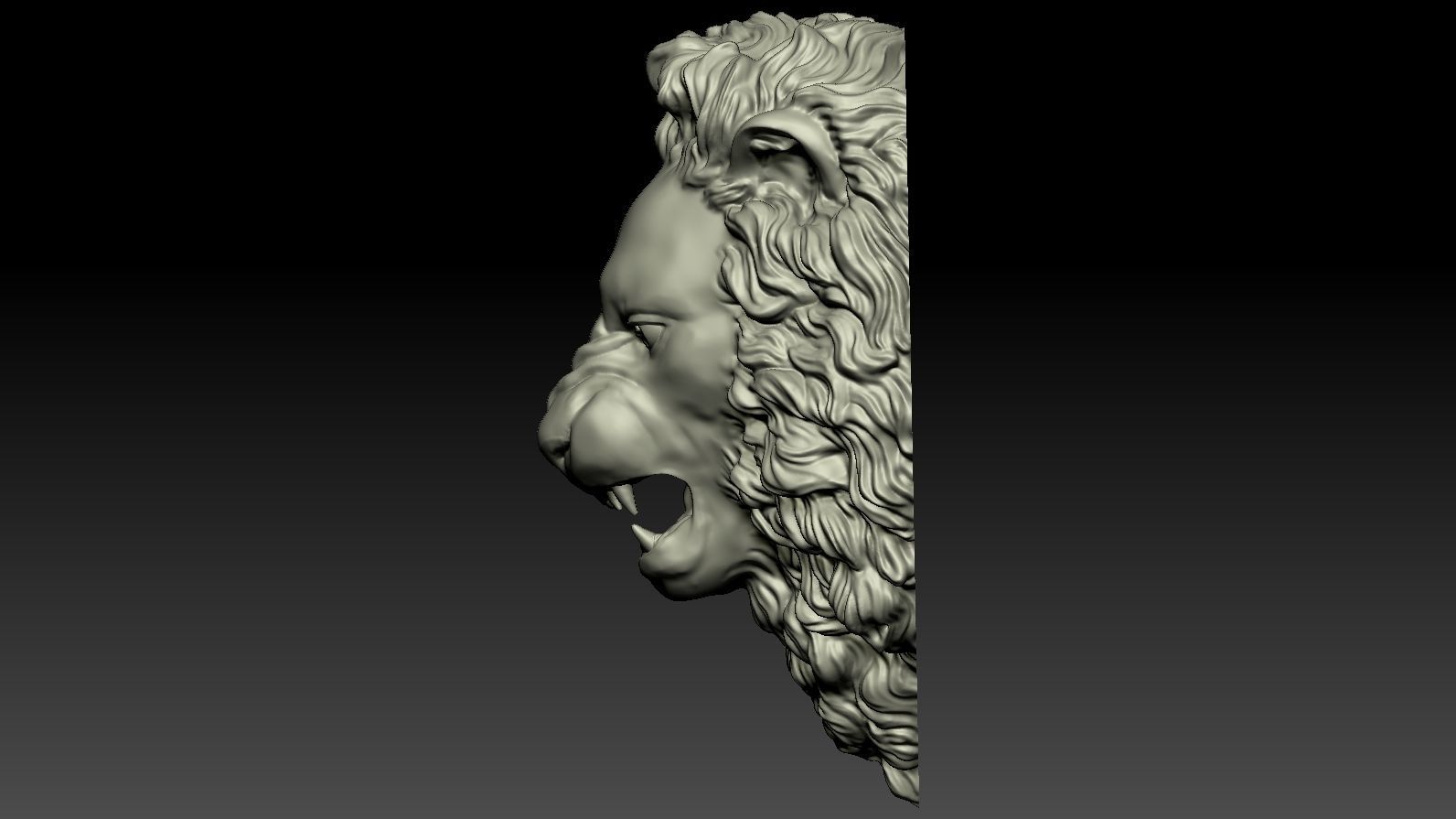 Lion Head Relief  3D Print Model 3D print model_54