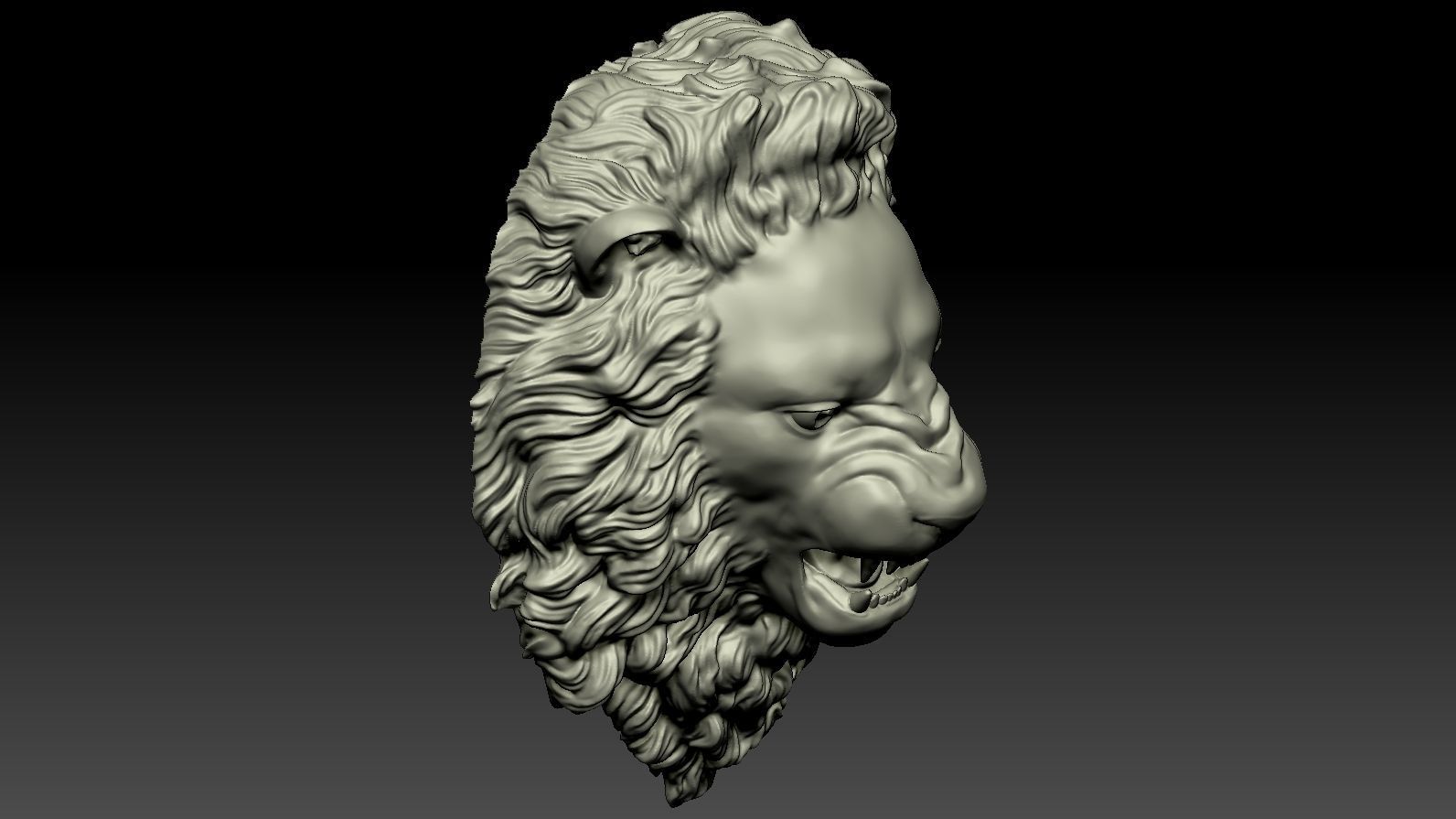 Lion Head Relief  3D Print Model 3D print model_5