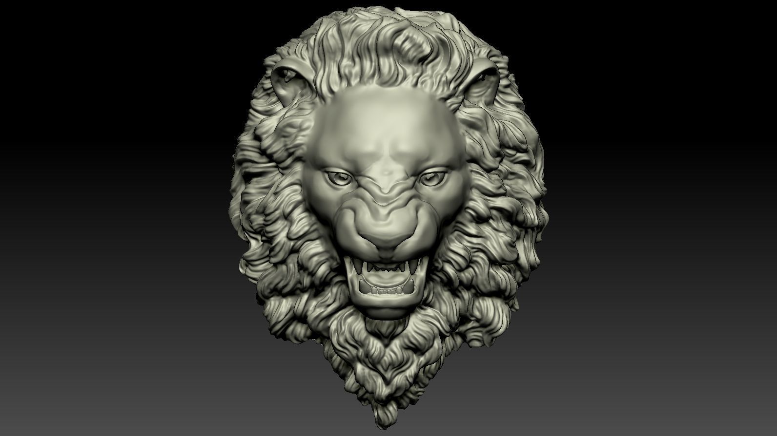 Lion Head Relief  3D Print Model 3D print model_45