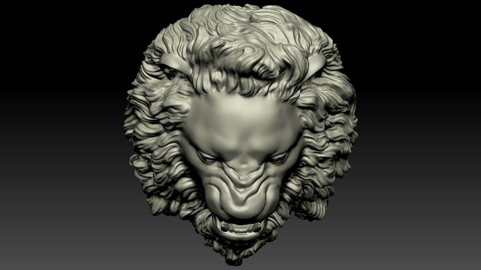 Lion Head Relief  3D Print Model 3D print model_7