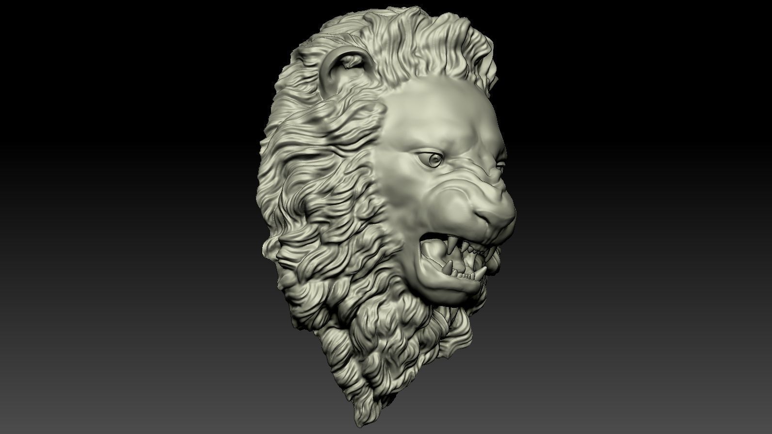 Lion Head Relief  3D Print Model 3D print model_23