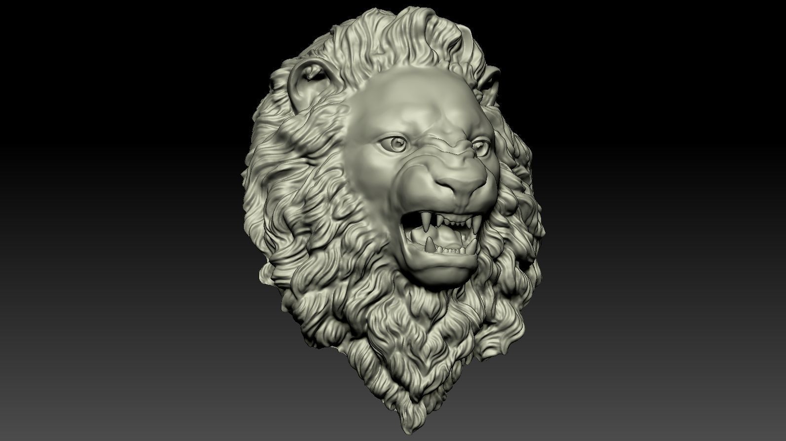 Lion Head Relief  3D Print Model 3D print model_10