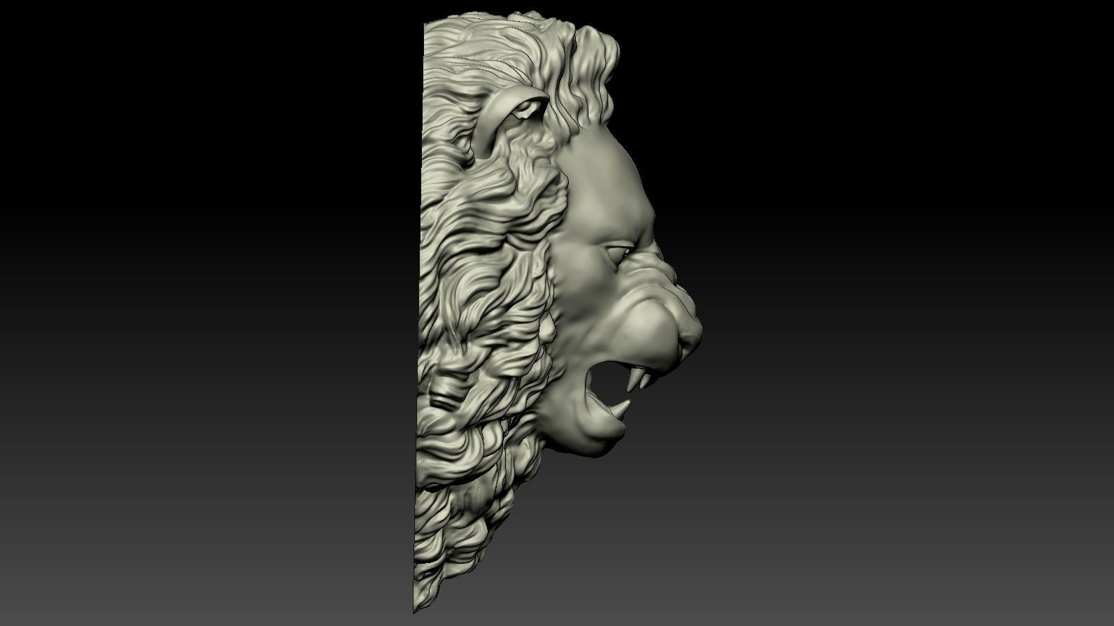 Lion Head Relief  3D Print Model 3D print model_1