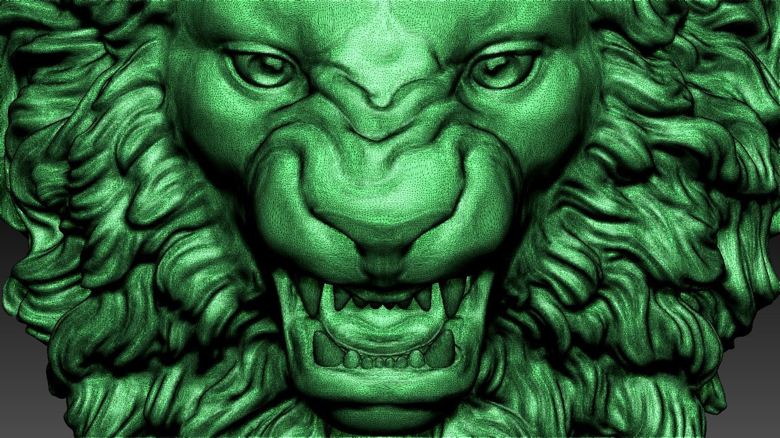 Lion Head Relief  3D Print Model 3D print model_31