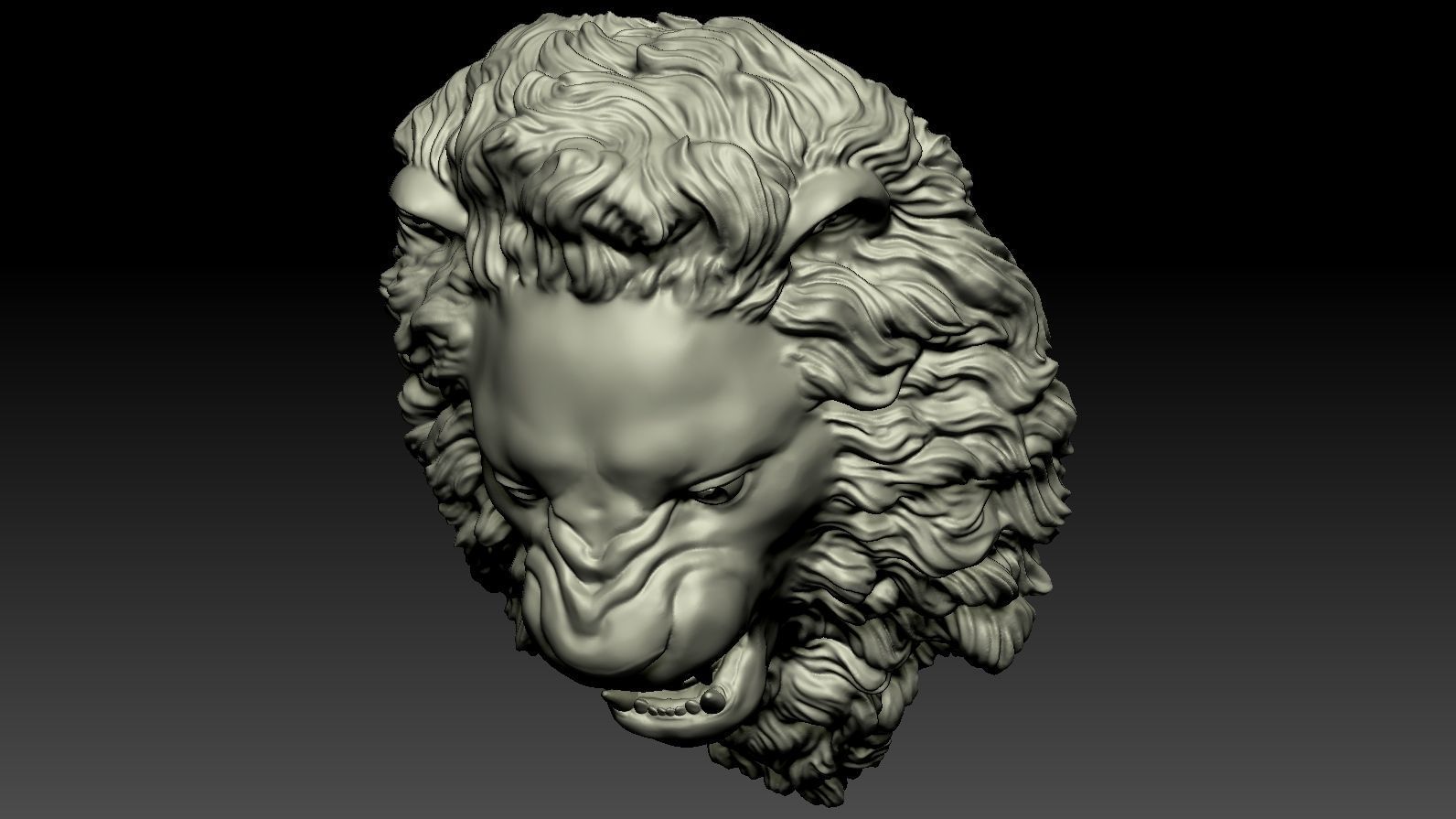 Lion Head Relief  3D Print Model 3D print model_8