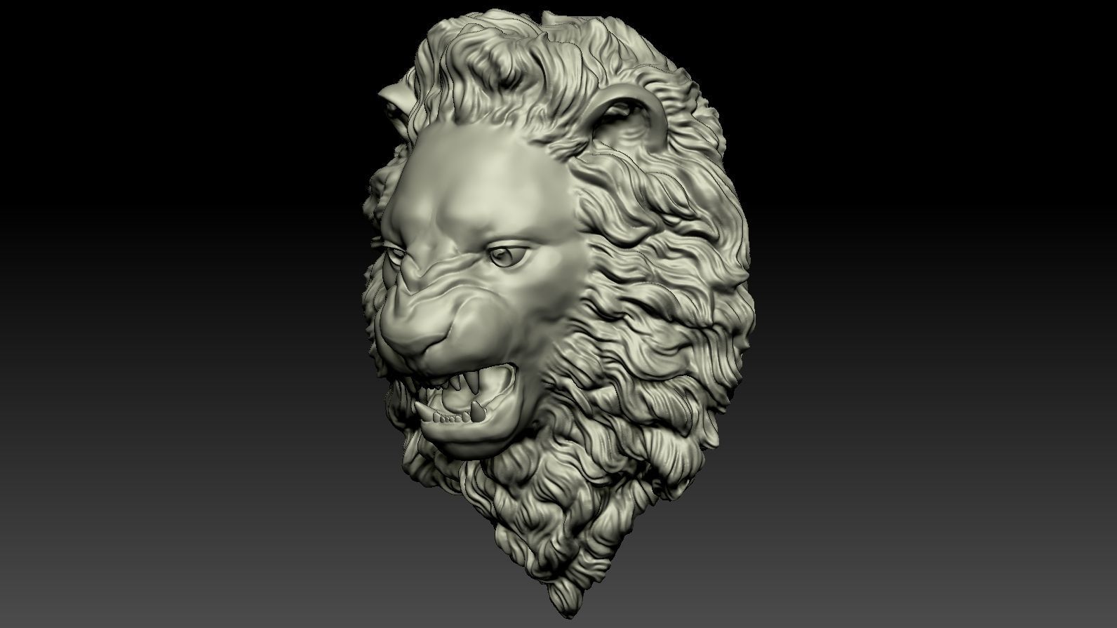 Lion Head Relief  3D Print Model 3D print model_52