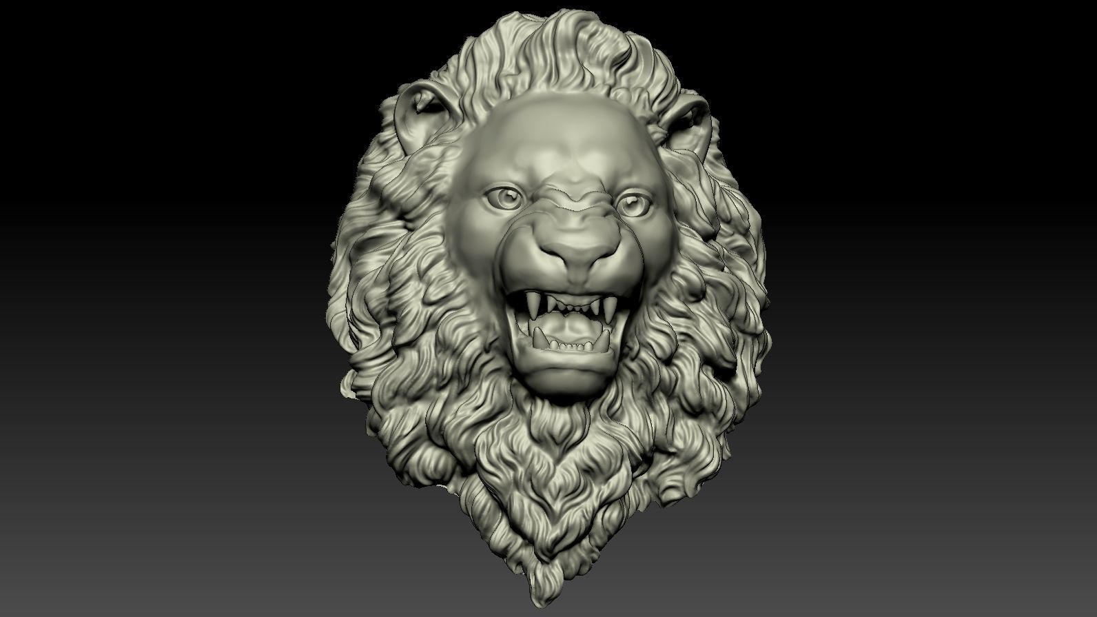 Lion Head Relief  3D Print Model 3D print model_11