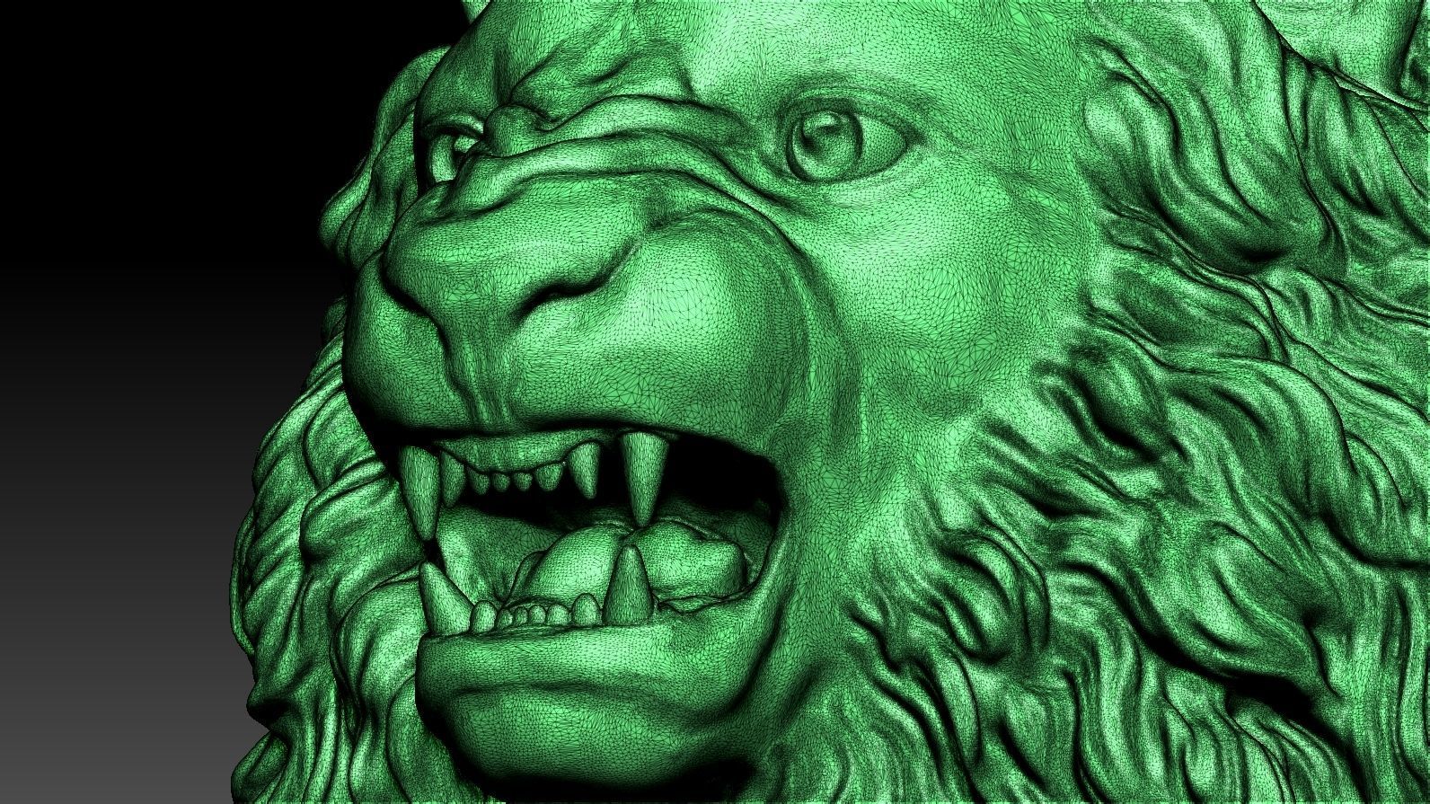 Lion Head Relief  3D Print Model 3D print model_33