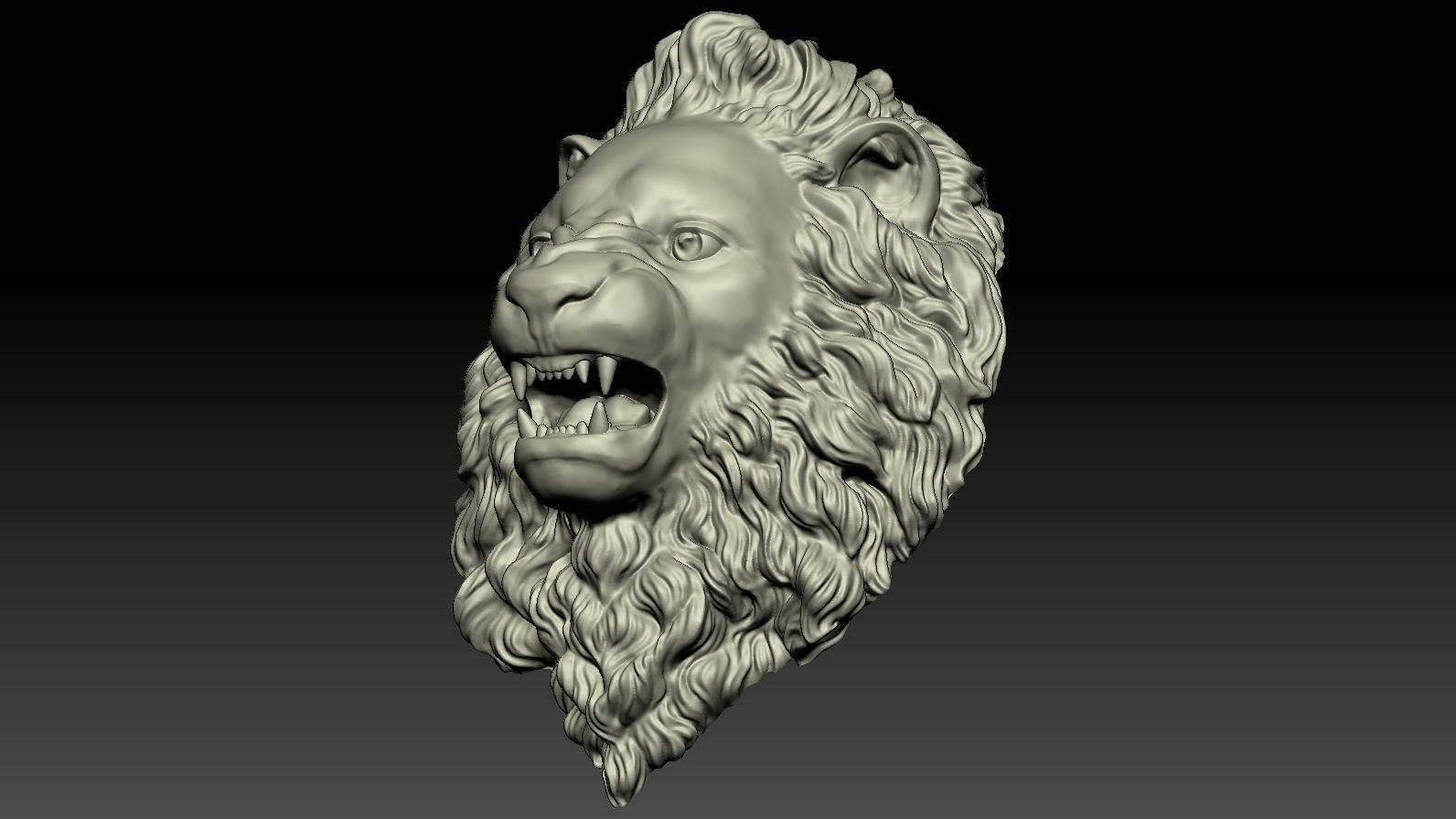 Lion Head Relief  3D Print Model 3D print model_14