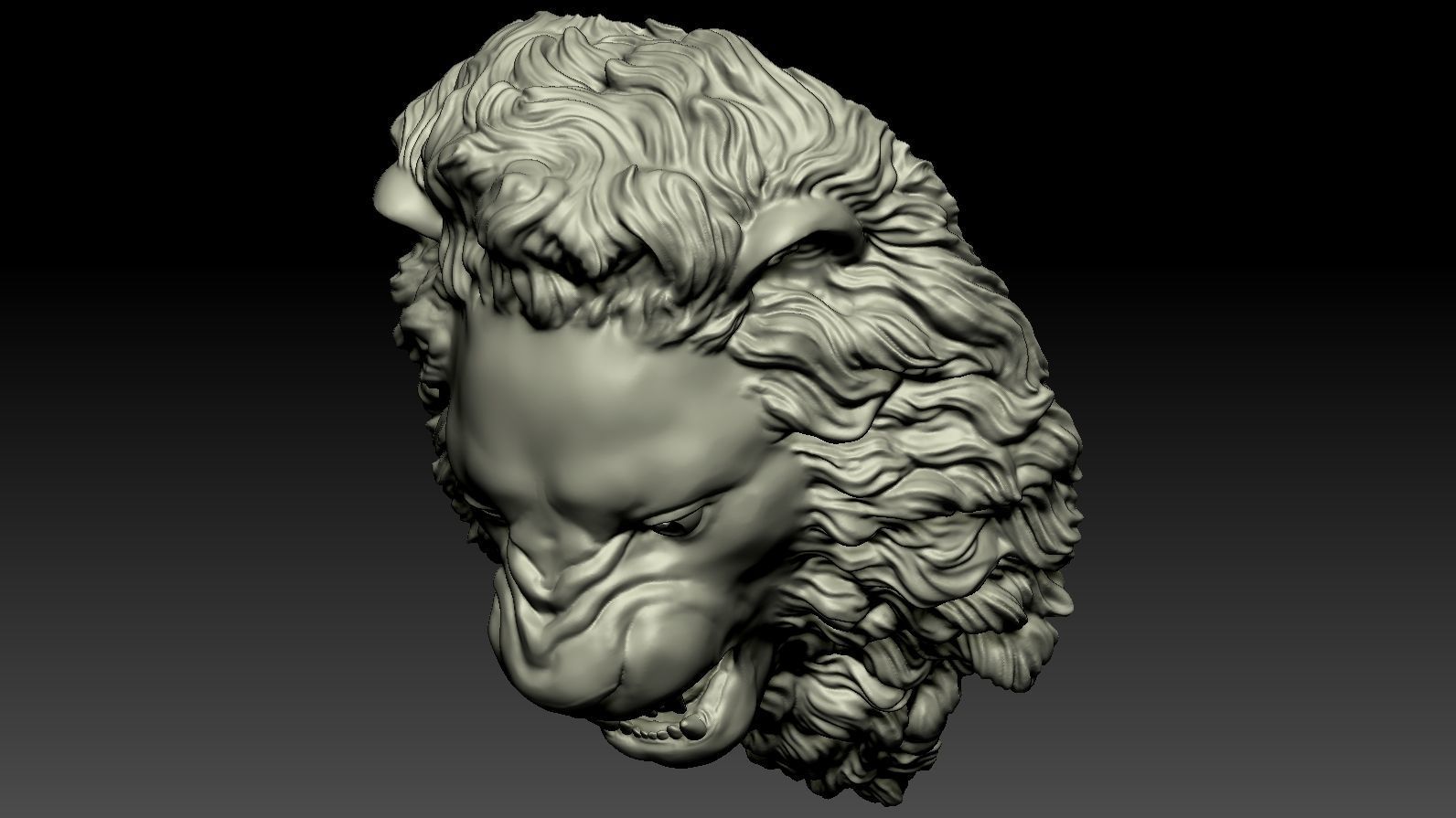 Lion Head Relief  3D Print Model 3D print model_9