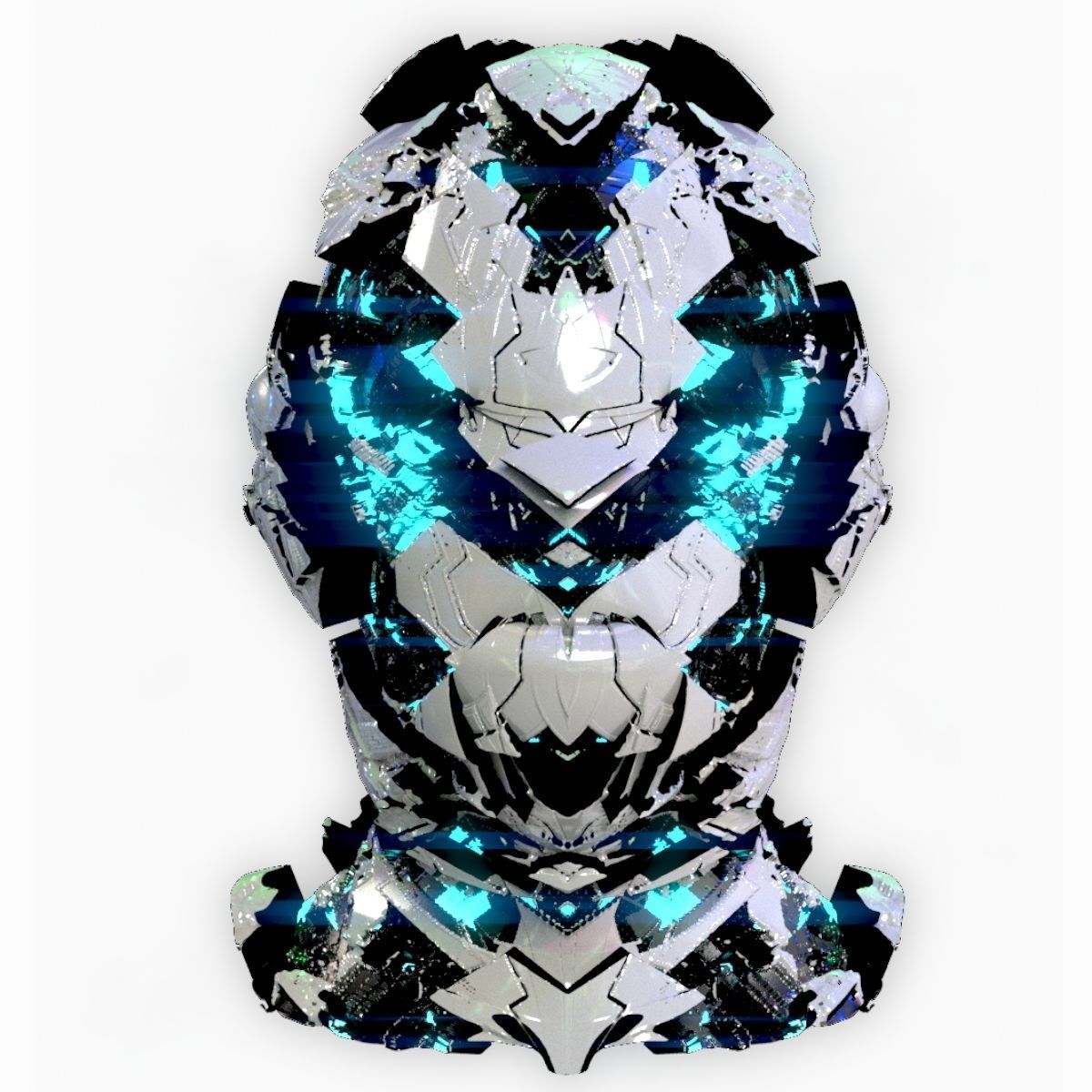 Sci-Fi Helmet Space Astronaut Character Robot 26 3D model_6