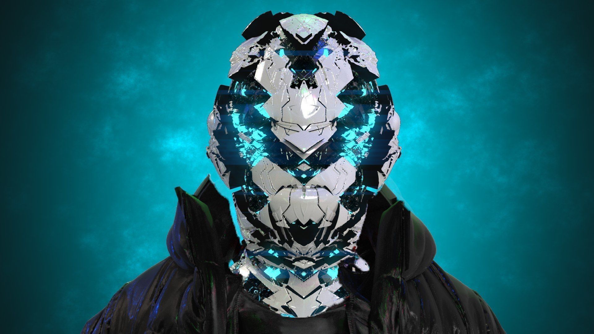 Sci-Fi Helmet Space Astronaut Character Robot 26 3D model_1