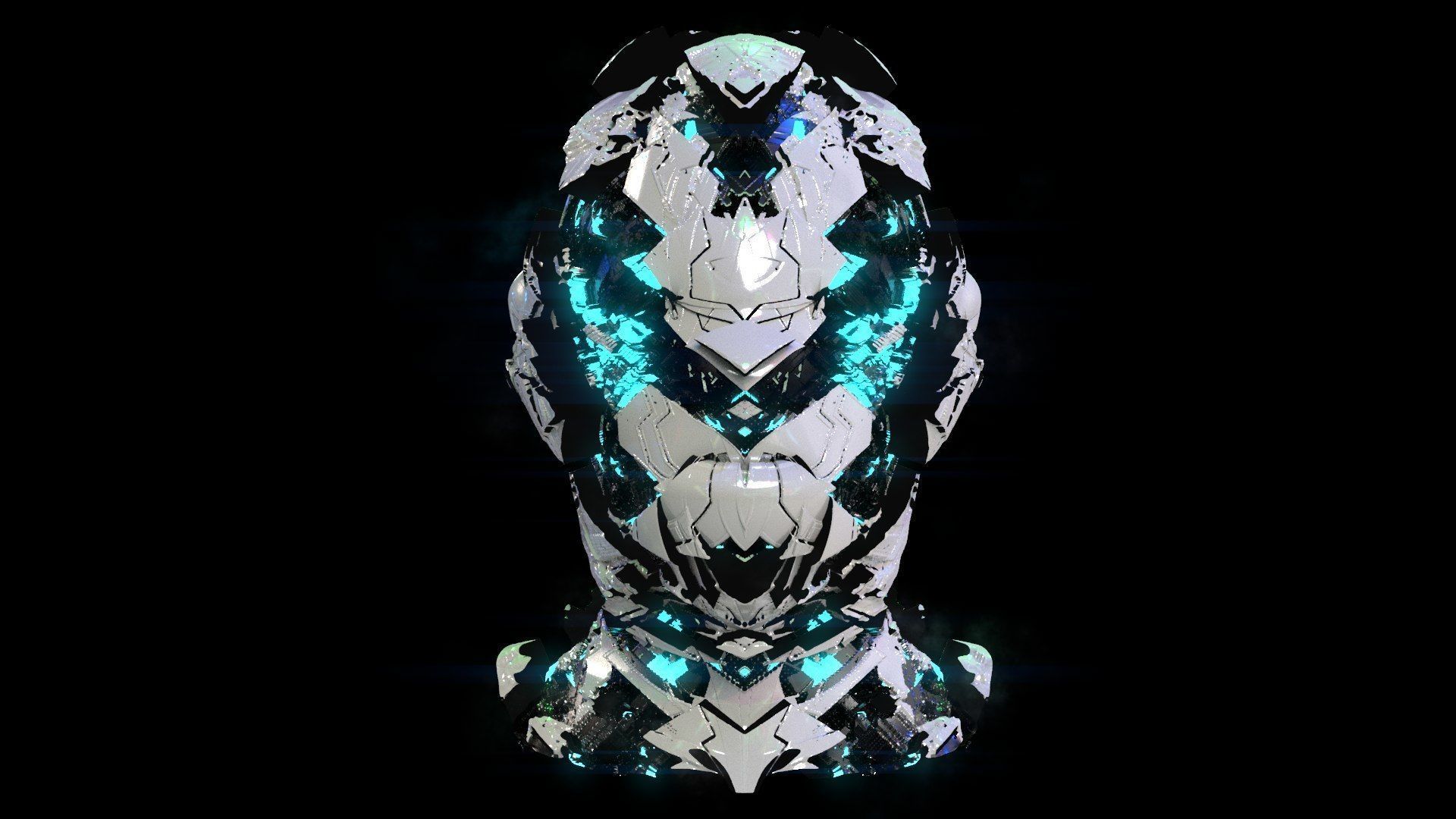 Sci-Fi Helmet Space Astronaut Character Robot 26 3D model_2