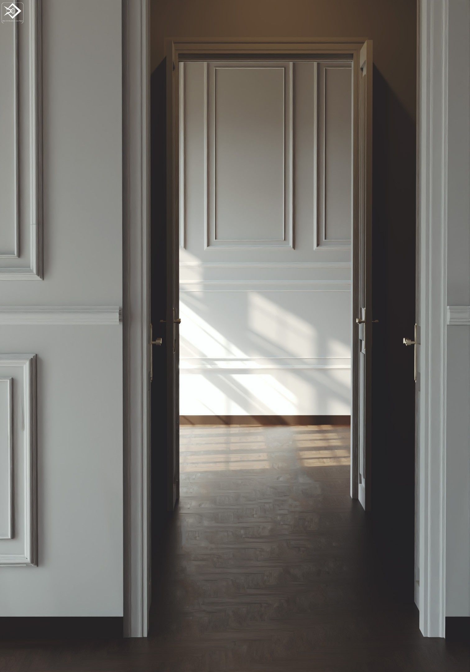 Royal Empty House Rooms Low-poly 3D model_9