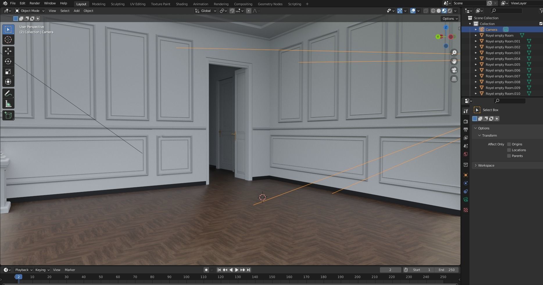 Royal Empty House Rooms Low-poly 3D model_16