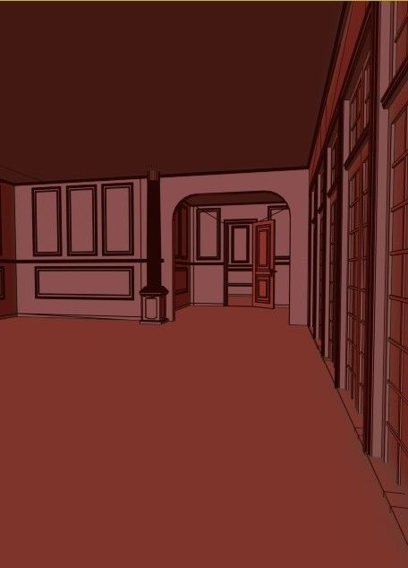 Royal Empty House Rooms Low-poly 3D model_17