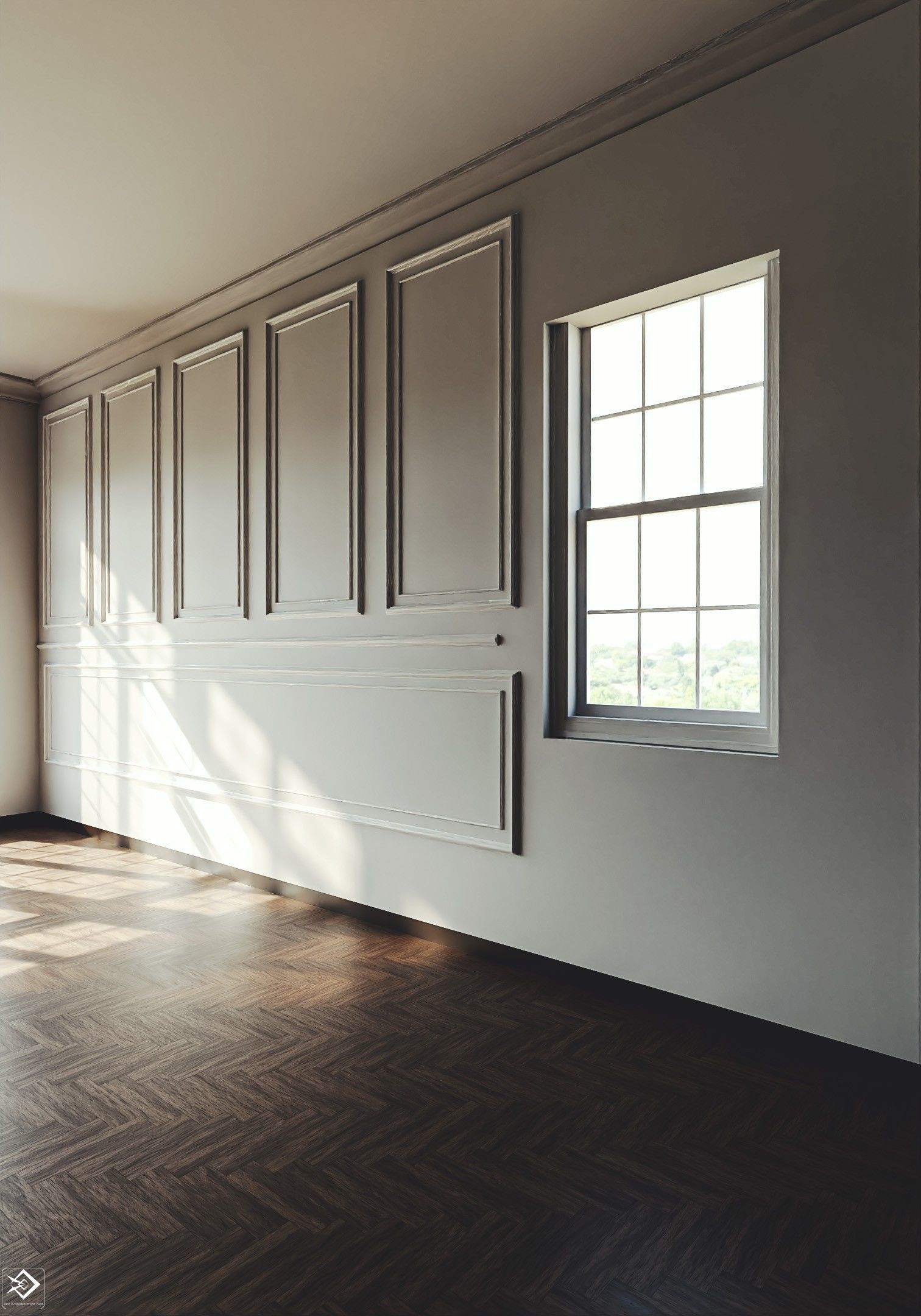 Royal Empty House Rooms Low-poly 3D model_11