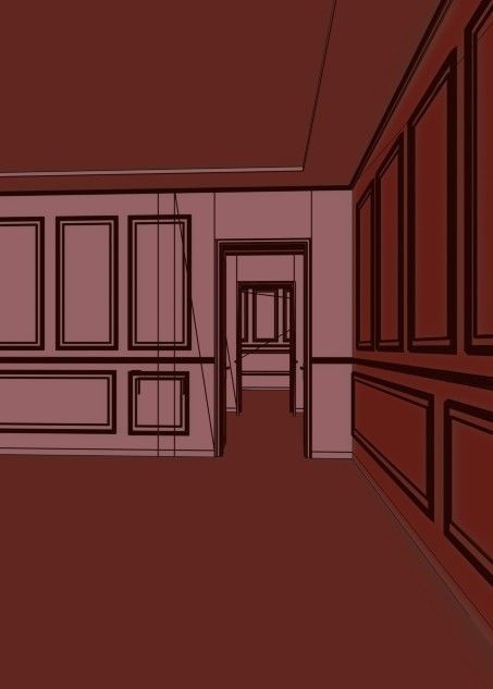 Royal Empty House Rooms Low-poly 3D model_19