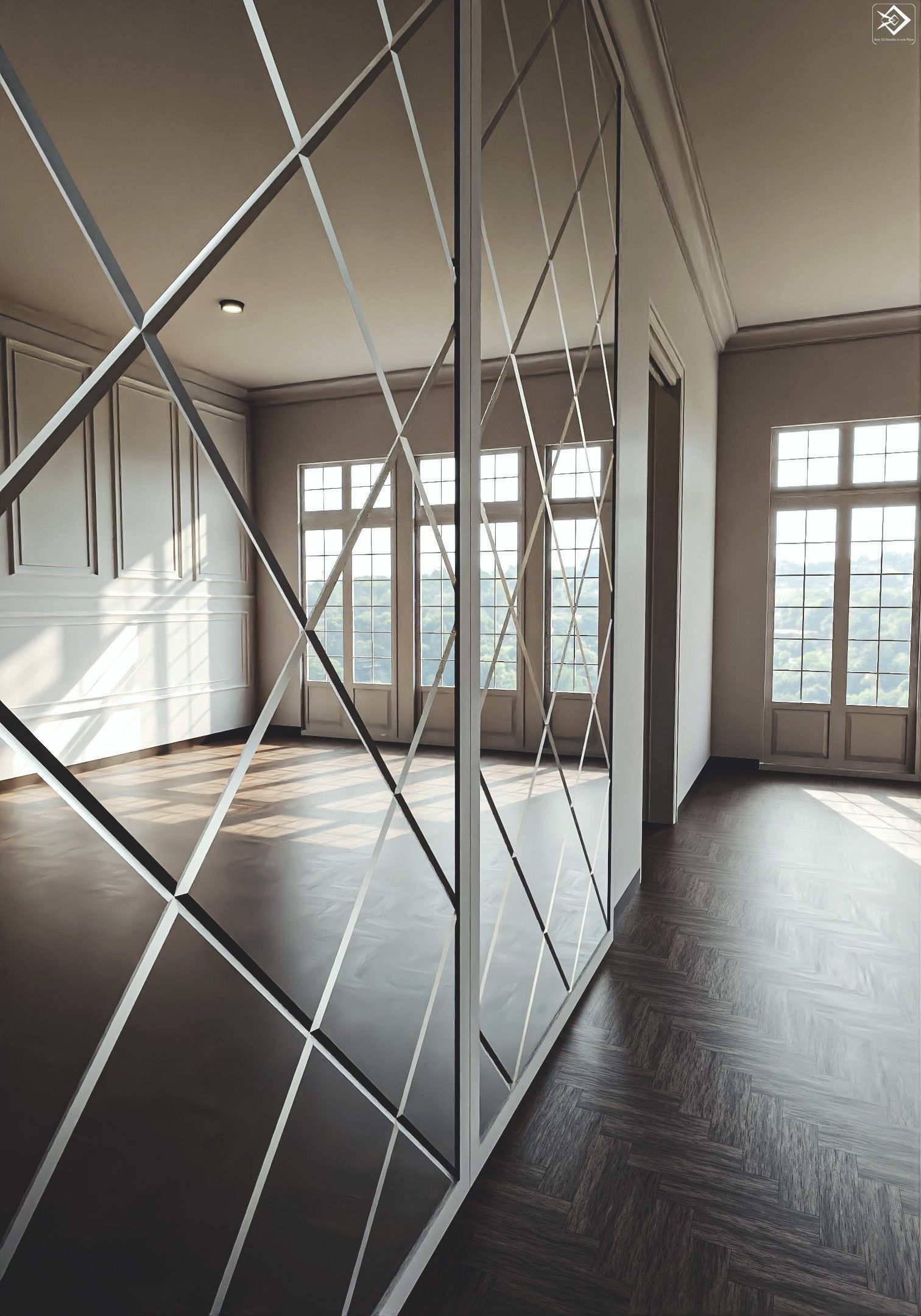 Royal Empty House Rooms Low-poly 3D model_1