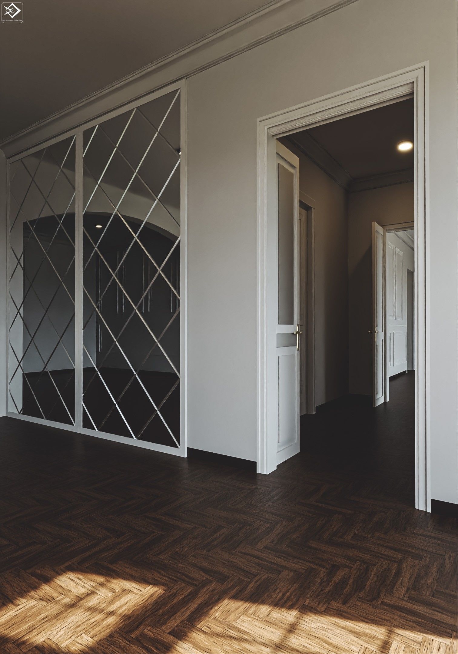 Royal Empty House Rooms Low-poly 3D model_15