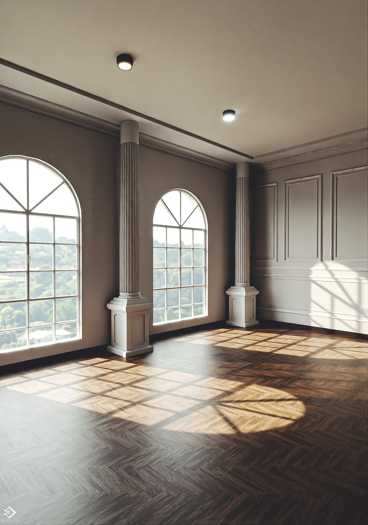 Royal Empty House Rooms Low-poly 3D model_10