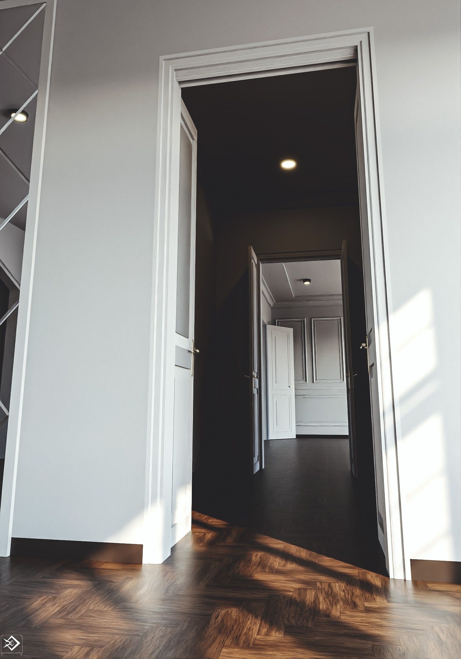 Royal Empty House Rooms Low-poly 3D model_3