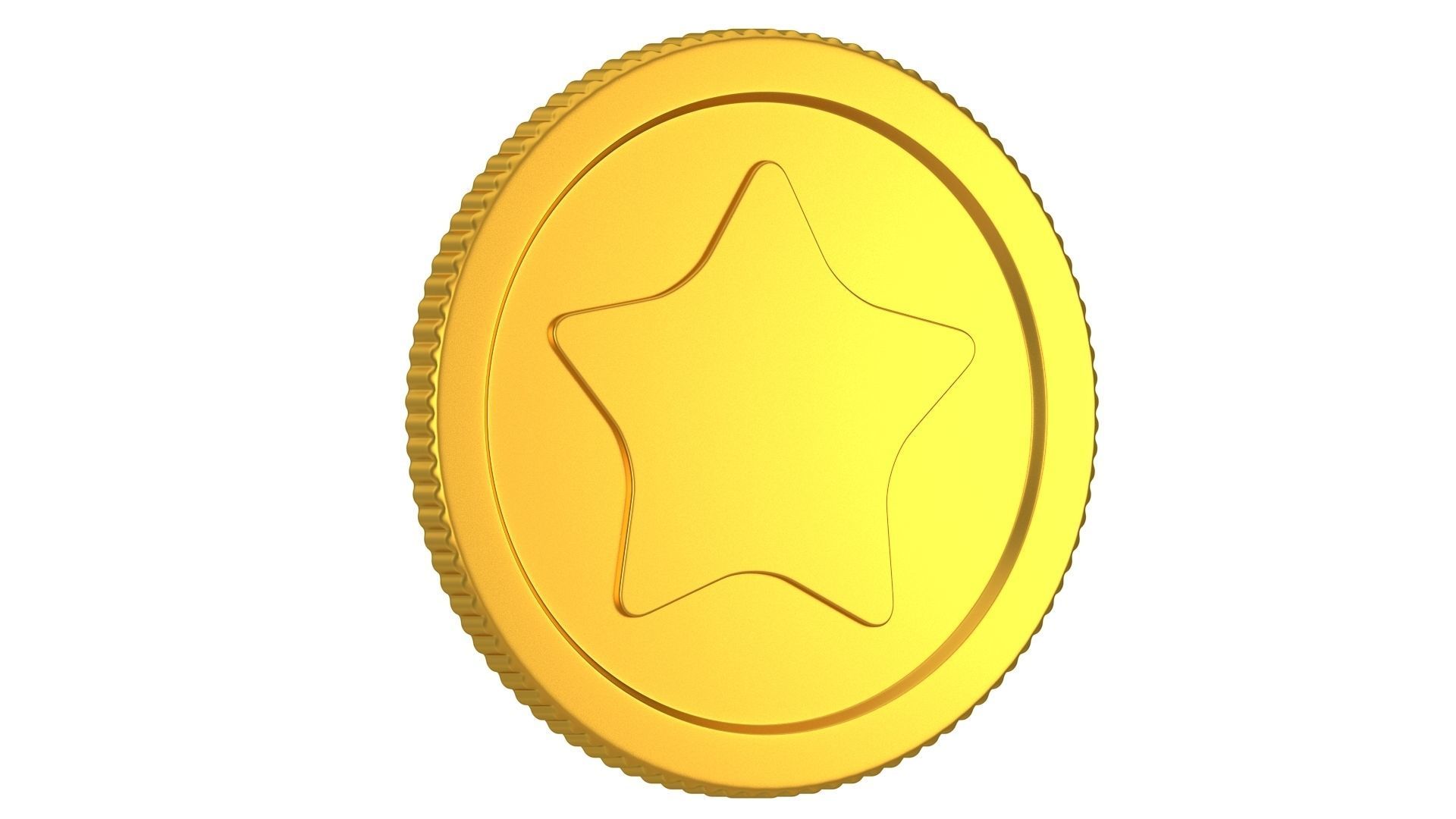 Cartoon Star Coin 3D model_2