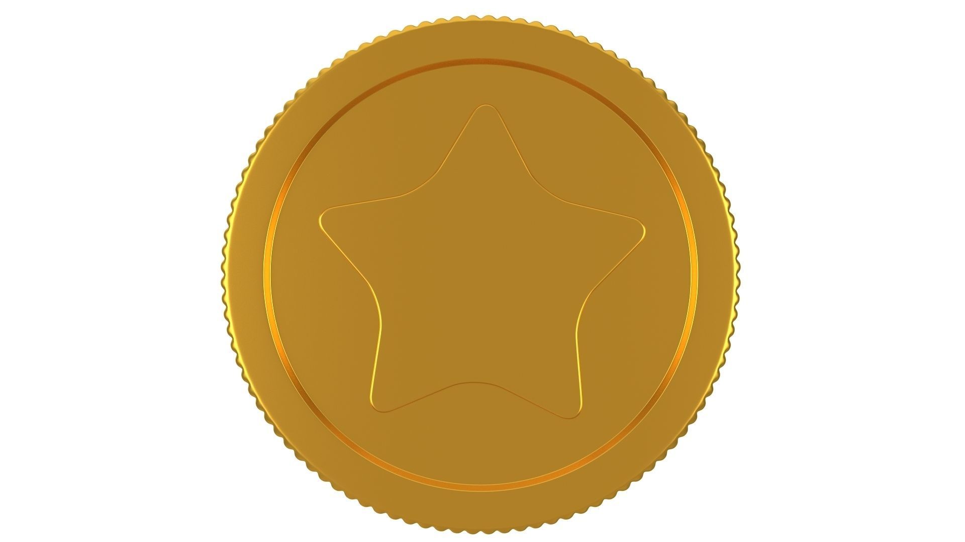 Cartoon Star Coin 3D model_3