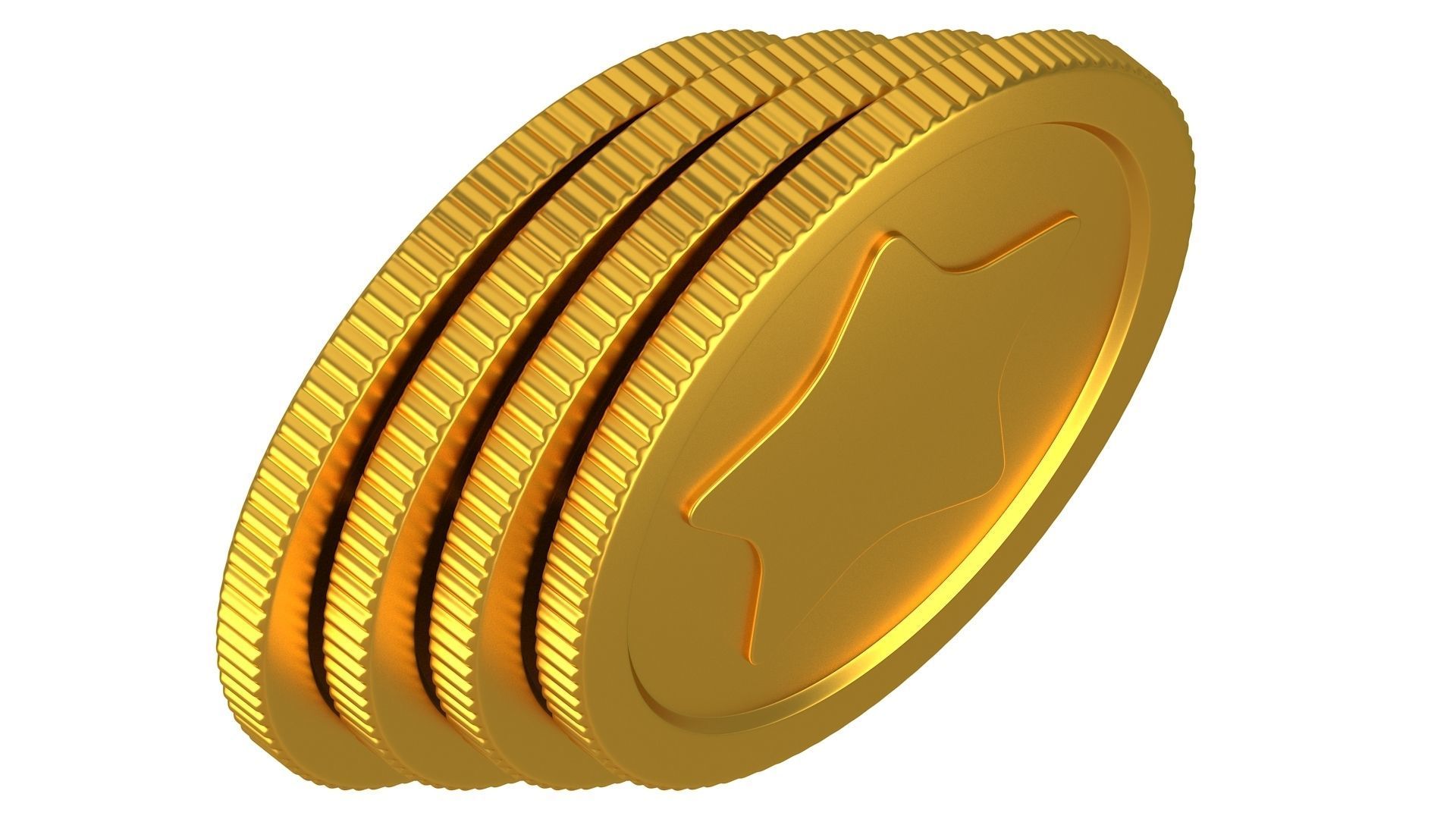 Cartoon Star Coin 3D model_5
