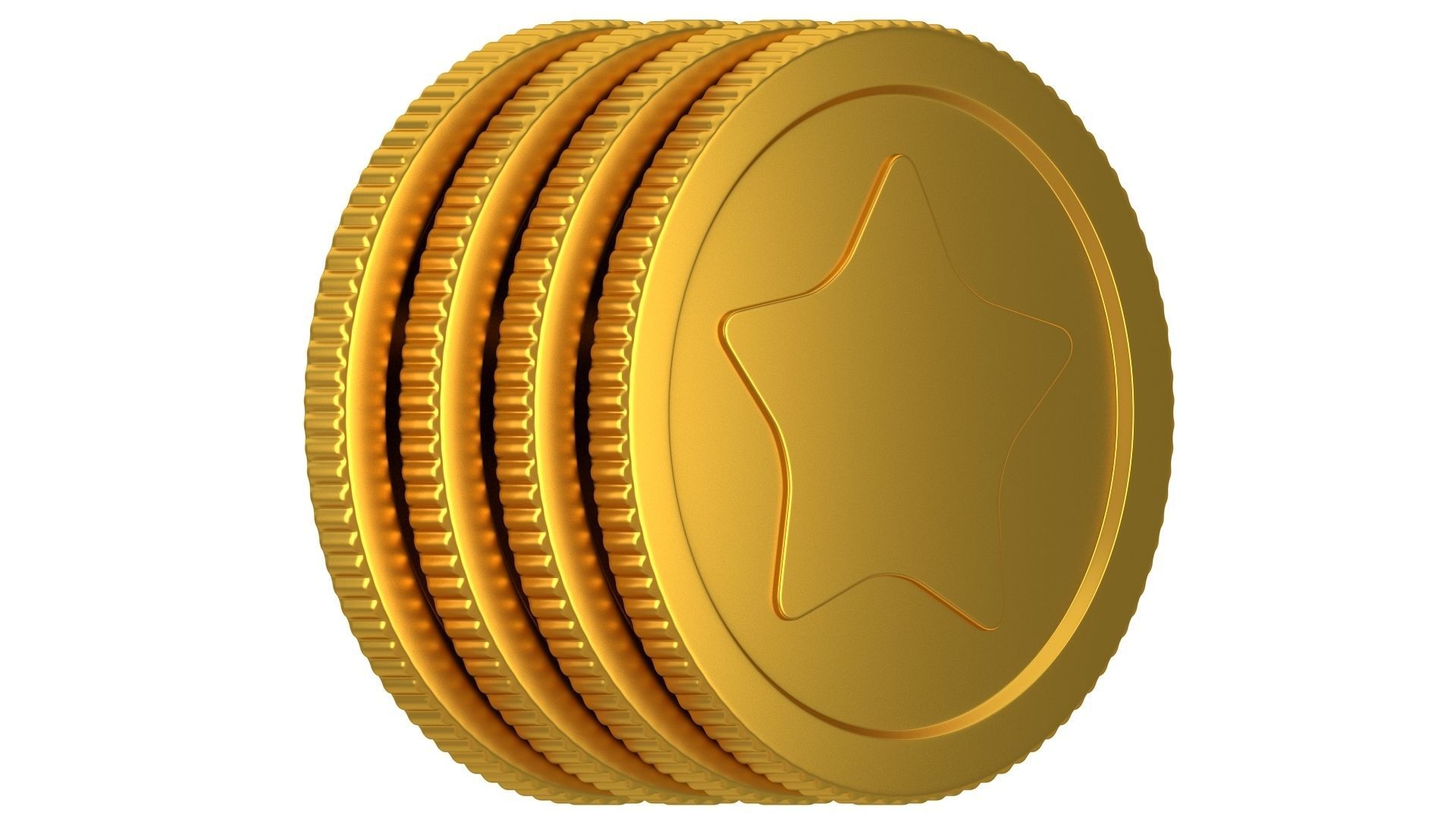 Cartoon Star Coin 3D model_4