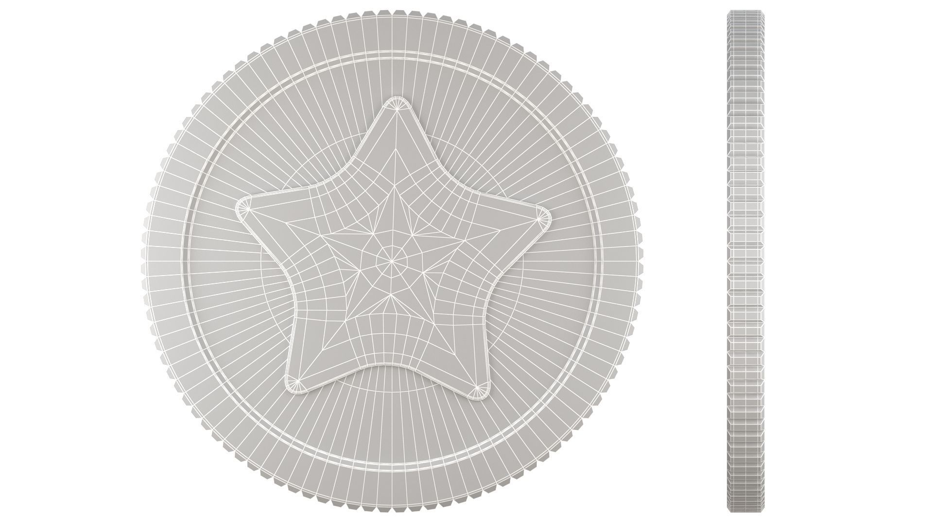 Cartoon Star Coin 3D model_9