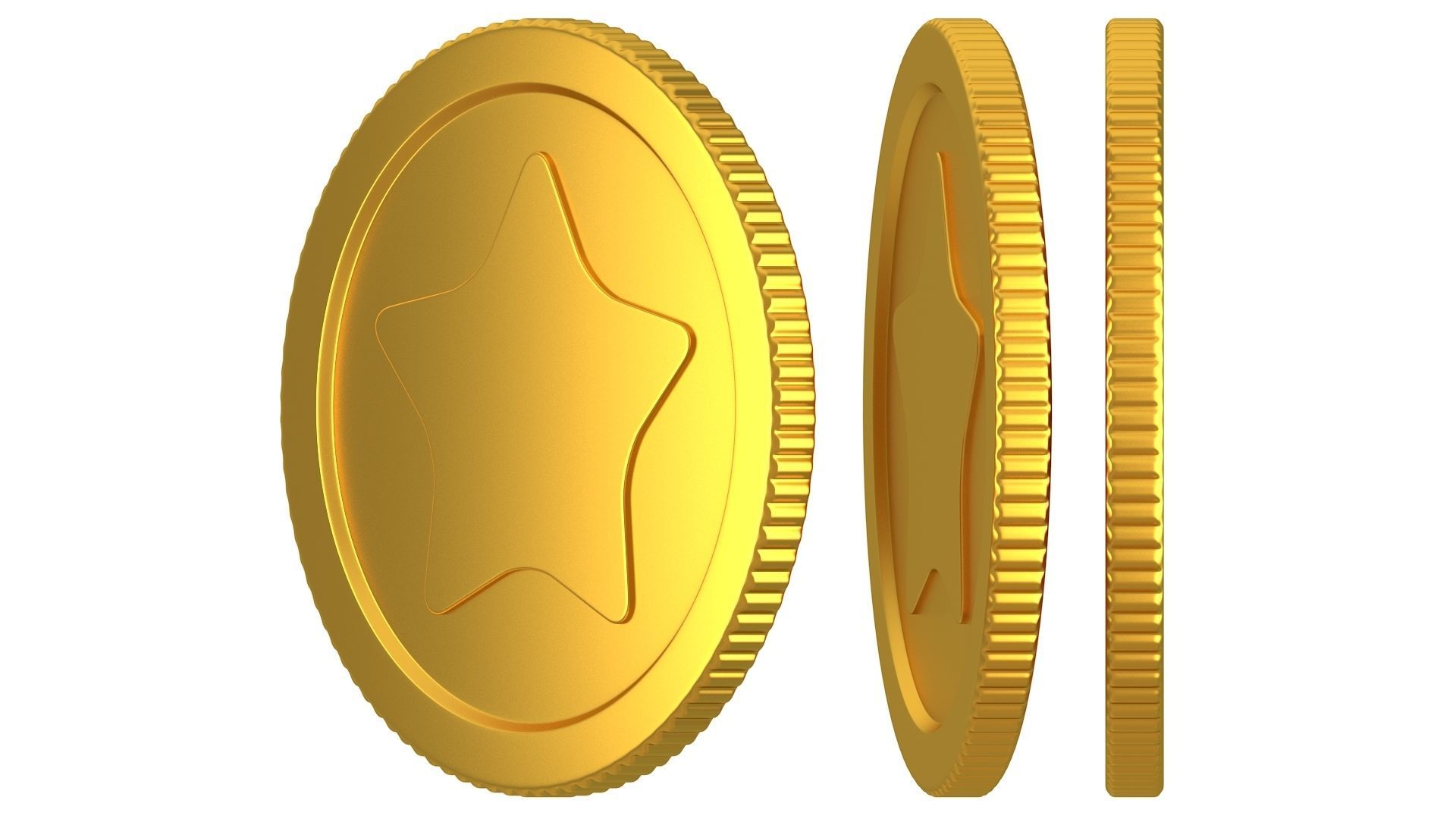 Cartoon Star Coin 3D model_6