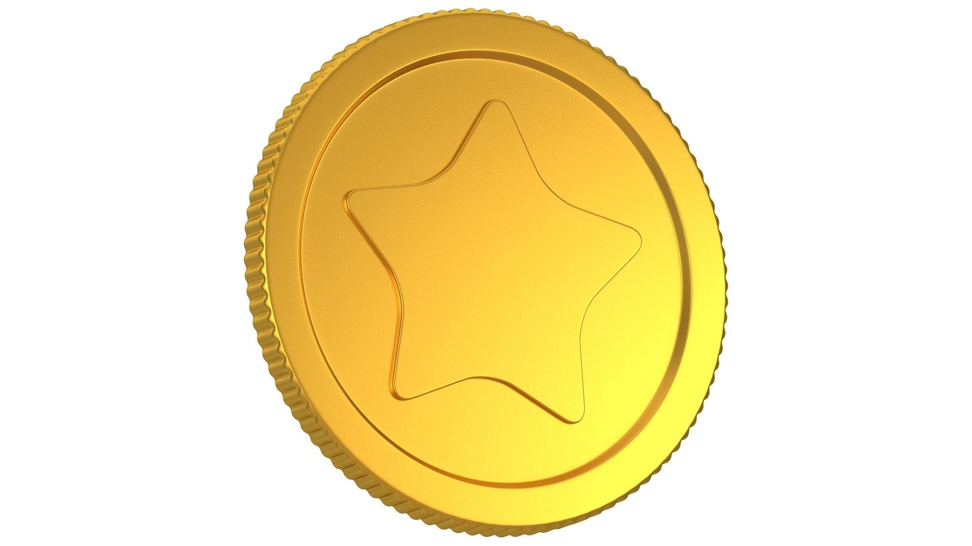 Cartoon Star Coin 3D model_1