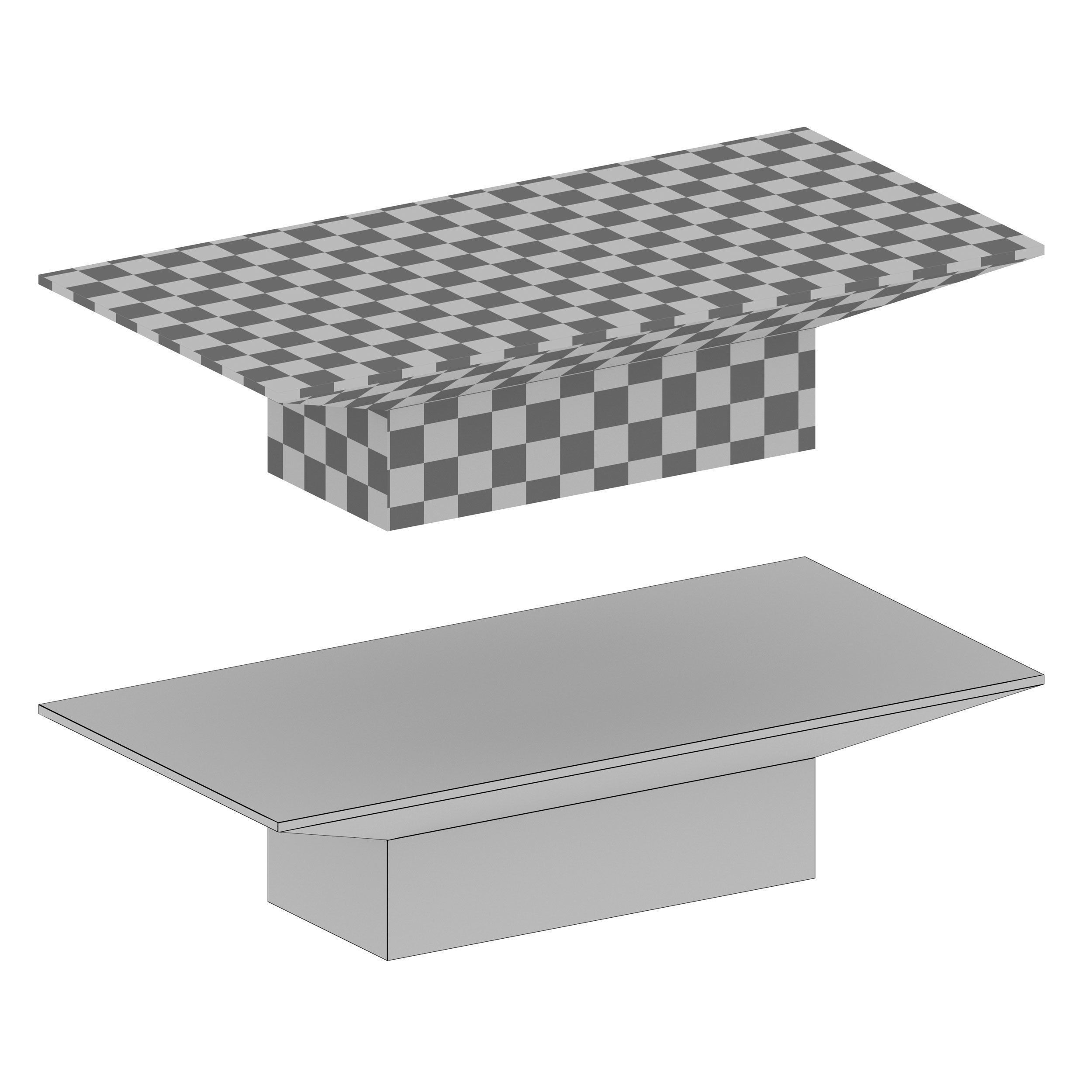 Icon Rectangular Pine Wood Coffee Table 3D model_10