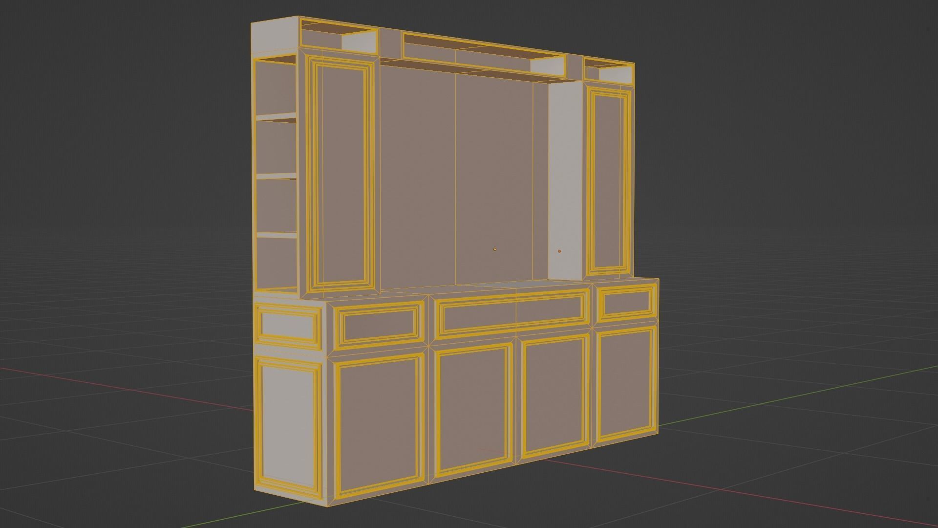 Wooden Credenza 3D model_4