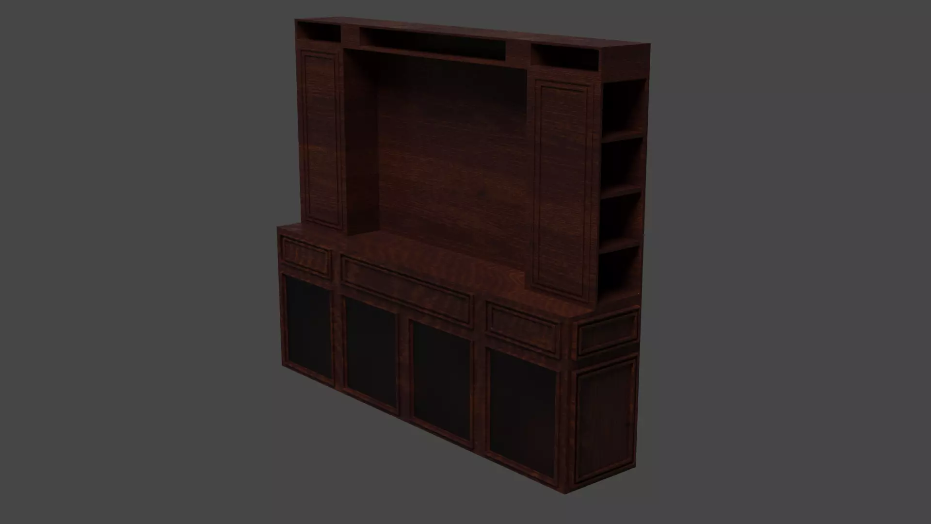 Wooden Credenza 3D model_0