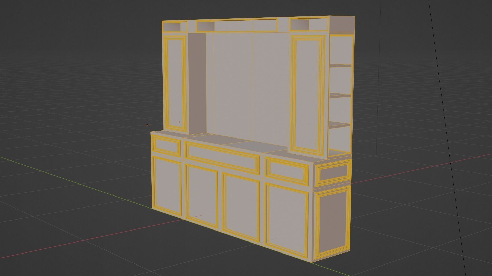 Wooden Credenza 3D model_5