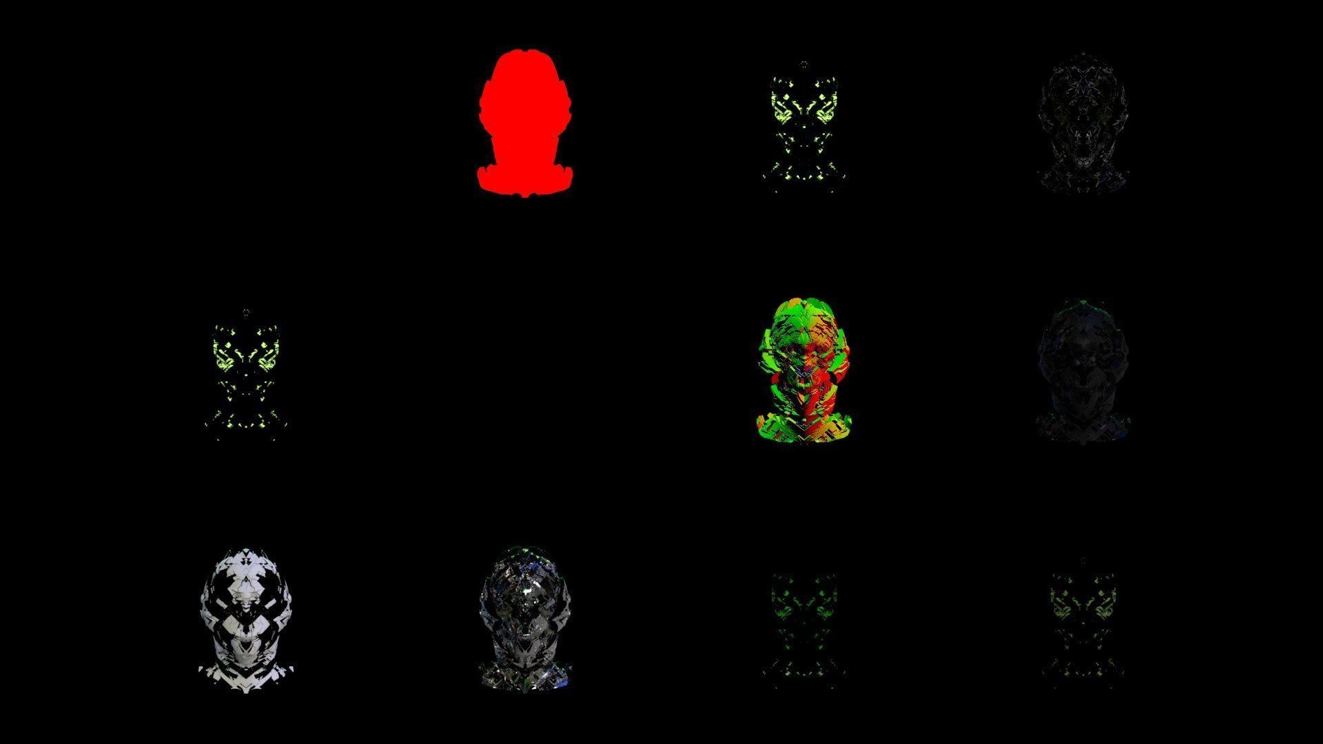 Sci-Fi Helmet Space Astronaut Character Robot 20 3D model_5