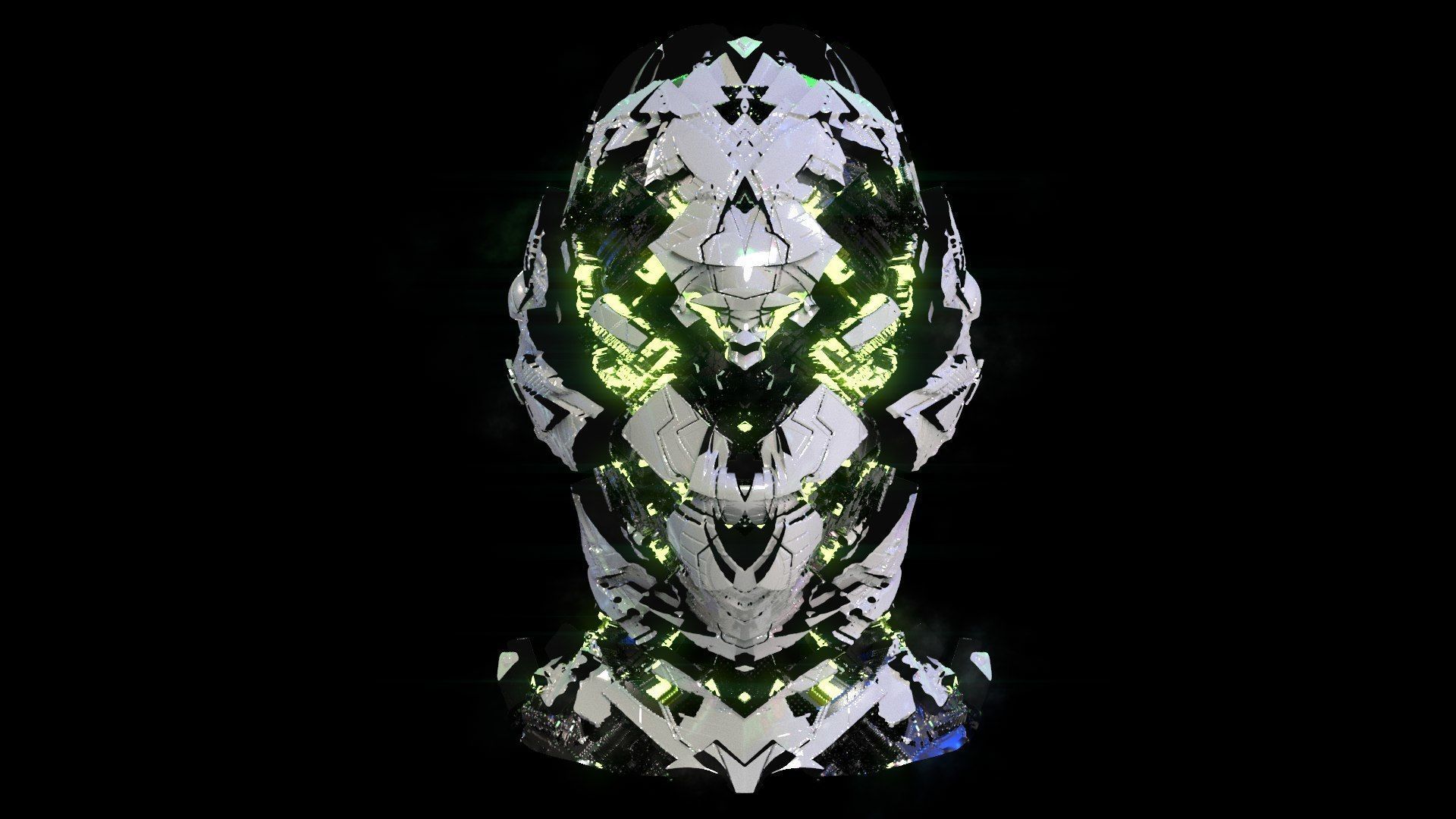 Sci-Fi Helmet Space Astronaut Character Robot 20 3D model_2